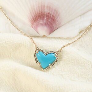 Kendra Scott Gold Ari Heart Turquoise Necklace